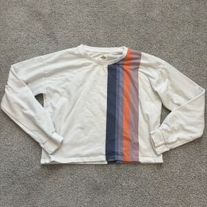 Marine Layer Sweatshirt Womens S White Striped Lounge Normcore Athleisure